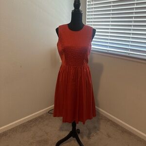 Ellen Tracy Sleeveless Rust Midi Dress